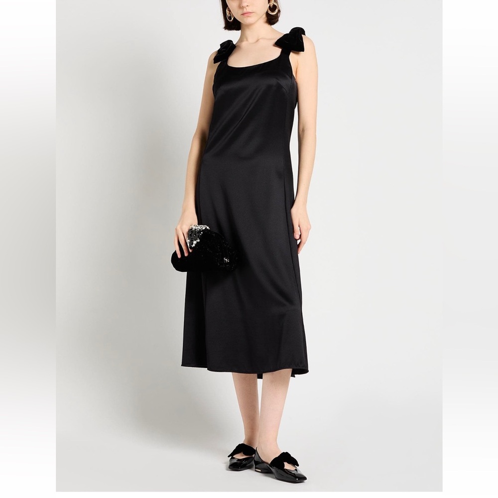 Chloe Elegant Black Satin Dress